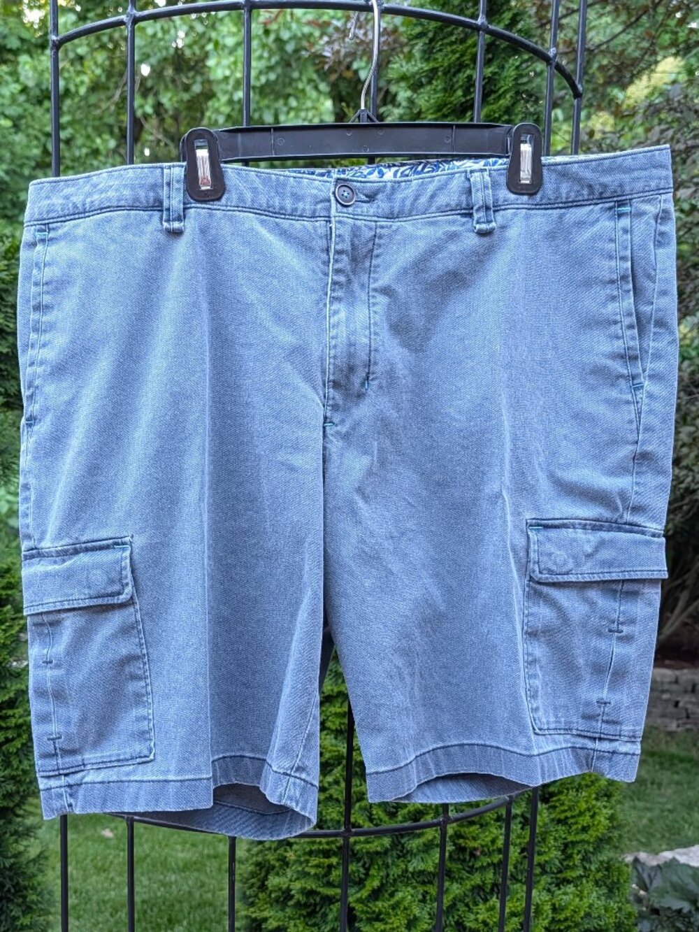 Tommy Bahamas Men's Cargo Shorts - Light Blue - Size 42